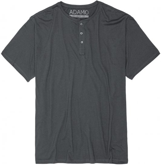 Adamo Silas Regular fit Serafino T-shirt Charcoal - Trička - Trička nadměrné velikosti - 2XL-14XL