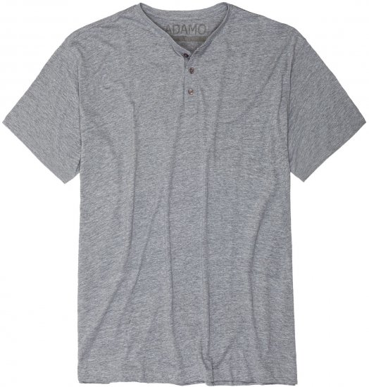 Adamo Silas Regular fit Serafino T-shirt Grey - Trička - Trička nadměrné velikosti - 2XL-14XL
