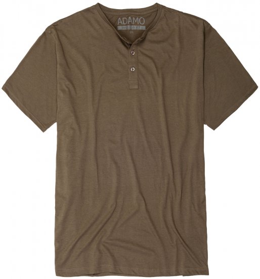 Adamo Silas Regular fit Serafino T-shirt Khaki - Trička - Trička nadměrné velikosti - 2XL-14XL