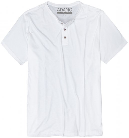 Adamo Silas Regular fit Serafino T-shirt White - Trička - Trička nadměrné velikosti - 2XL-14XL