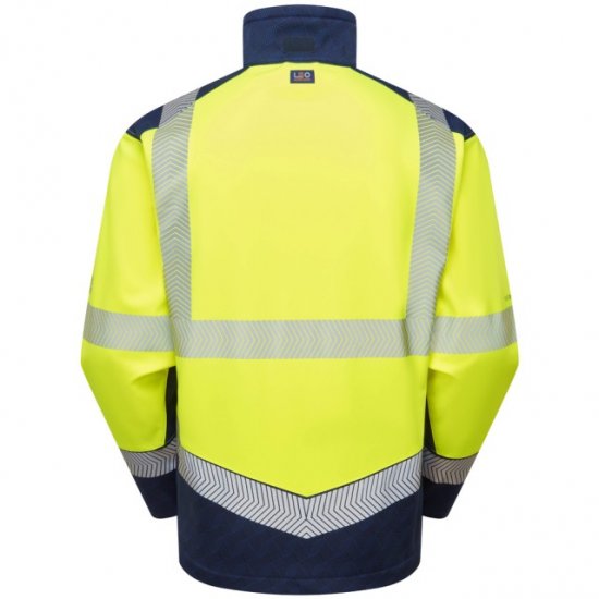 Leo Bowden Ecoviz Softshell Jacket Hi-Vis Yellow/Navy Print - Pracovní oděvy - Pracovní Oděvy 3XL-6XL