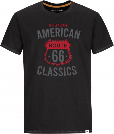Motley Denim Spalding T-Shirt Black - Trička - Trička nadměrné velikosti - 2XL-14XL