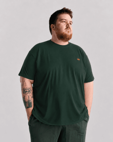 Motley Denim Stockholm T-shirt Racing Green - Trička - Trička nadměrné velikosti - 2XL-14XL