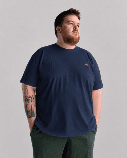 Motley Denim Stockholm T-shirt Dark Indigo - Trička - Trička nadměrné velikosti - 2XL-14XL