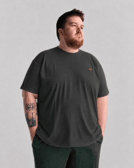 Motley Denim Stockholm T-shirt Charcoal - Trička - Trička nadměrné velikosti - 2XL-14XL
