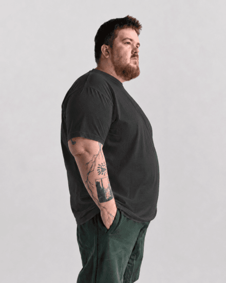 Motley Denim Stockholm T-shirt Charcoal - Trička - Trička nadměrné velikosti - 2XL-14XL