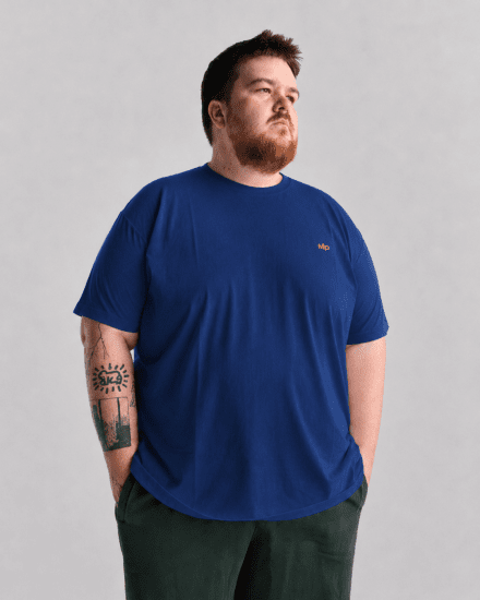 Motley Denim Stockholm T-shirt Royal Blue - Trička - Trička nadměrné velikosti - 2XL-14XL
