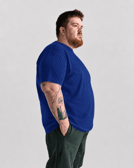 Motley Denim Stockholm T-shirt Royal Blue - Trička - Trička nadměrné velikosti - 2XL-14XL