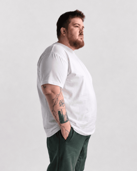 Motley Denim Stockholm T-shirt White - Trička - Trička nadměrné velikosti - 2XL-14XL