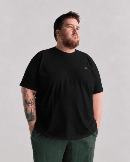 Motley Denim Stockholm T-shirt Black - Trička - Trička nadměrné velikosti - 2XL-14XL