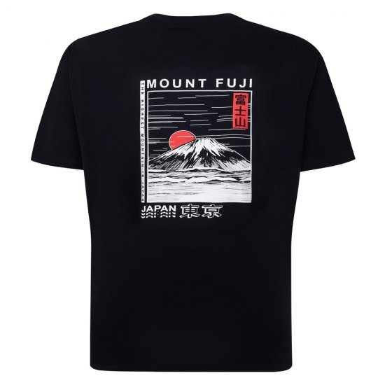Espionage T422 Tričko s Potiskem Mount Fuji Námořnická Modrá - Trička - Trička nadměrné velikosti - 2XL-14XL