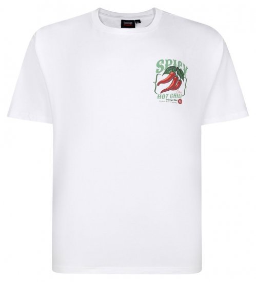 Espionage T457 Spicy Chilli Tričko s potiskem bílá - Trička - Trička nadměrné velikosti - 2XL-14XL