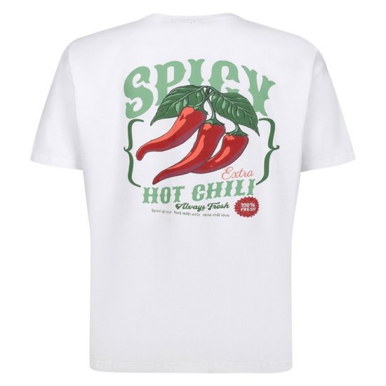 Espionage T457 Spicy Chilli Tričko s potiskem bílá - Trička - Trička nadměrné velikosti - 2XL-14XL