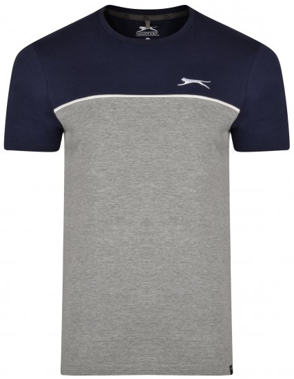 Slazenger Tarique T-shirt Navy/Grey - Trička - Trička nadměrné velikosti - 2XL-14XL