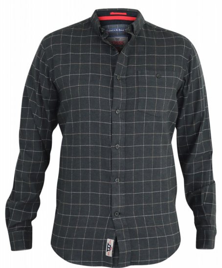 D555 Taylor Long Sleeve Shirt Charcoal - Košile - Košile 2XL-10XL