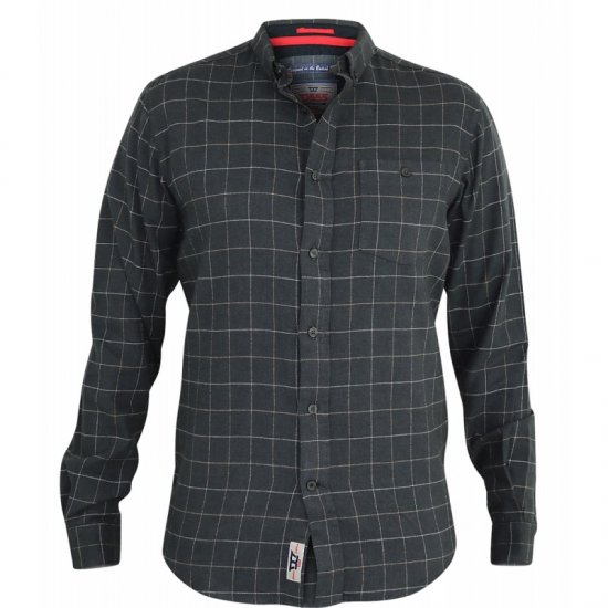 D555 Taylor Long Sleeve Shirt Charcoal - Košile - Košile 2XL-10XL