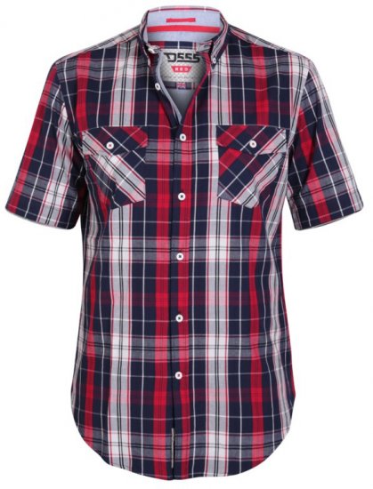 D555 Terell Shirt Navy/Red - Košile - Košile 2XL-10XL