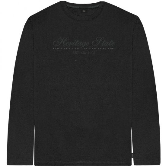 Double Outfitters TS-9171 Long Sleeve T-Shirt Embroidered Black - Trička - Trička nadměrné velikosti - 2XL-14XL