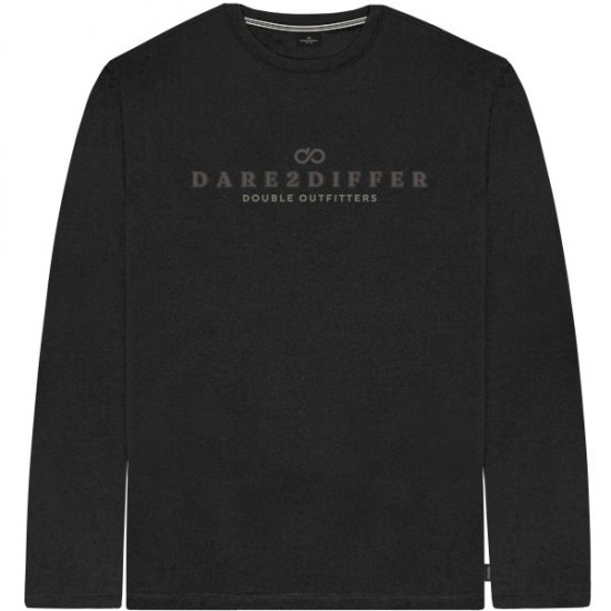 Double Outfitters TS-9172 Long Sleeve T-Shirt Print Black - Trička - Trička nadměrné velikosti - 2XL-14XL