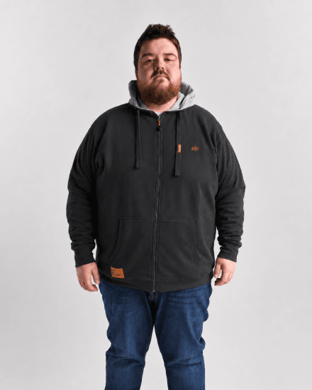 Motley Denim Copenhagen Hoodie Charcoal - Mikiny & mikiny s kapucí - Mikiny & Mikiny s kapucí 2XL-12XL