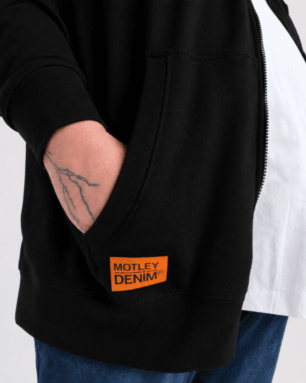 Motley Denim Copenhagen Hoodie Black - Mikiny & mikiny s kapucí - Mikiny & Mikiny s kapucí 2XL-12XL