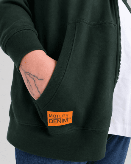 Motley Denim Copenhagen Hoodie Racing Green - Mikiny & mikiny s kapucí - Mikiny & Mikiny s kapucí 2XL-12XL