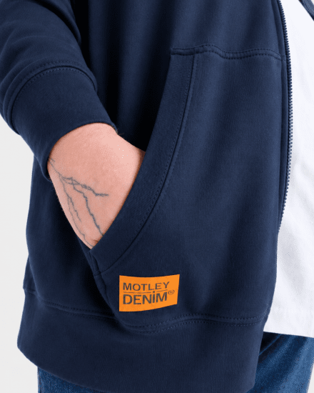Motley Denim Copenhagen Hoodie Dark Indigo - Mikiny & mikiny s kapucí - Mikiny & Mikiny s kapucí 2XL-12XL