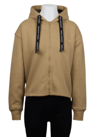 Nora Mikken GERTRUD Cropped Hoodie Camel - DÁMSKÉ OBLEČENÍ XS-XXL - 