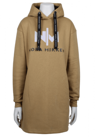 Nora Mikken KADRI WHITE Long Hoodie Camel - Mikiny & mikiny s kapucí - 