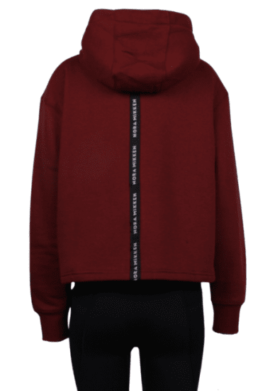 Nora Mikken GERTRUD Cropped Hoodie Burgundy - Mikiny & mikiny s kapucí - 