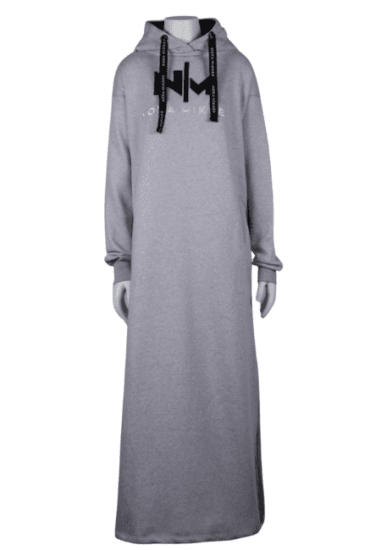 Nora Mikken MARI Maxi Hoodie Dress Grey - Mikiny & Mikiny s kapucí - 