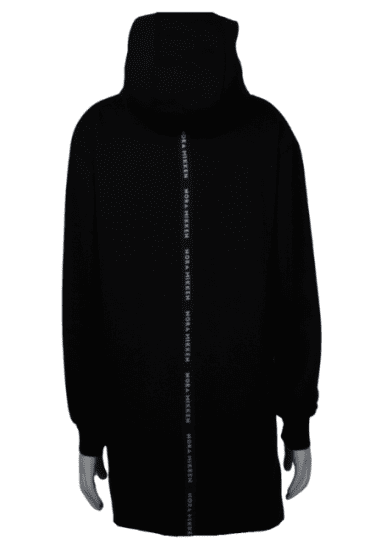 Nora Mikken KADRI WHITE Long Hoodie Black - Mikiny & mikiny s kapucí - 