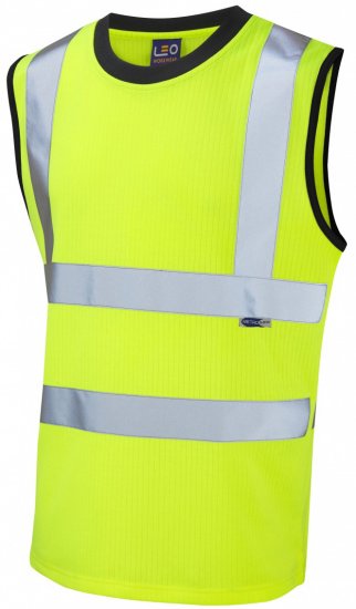 Leo Ashford Comfort Sleeveless T-shirt Hi-Vis Yellow - Pracovní Oděvy - Pracovní Oděvy 3XL-6XL