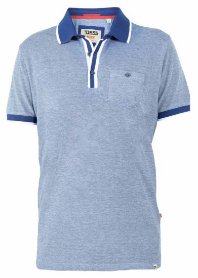 D555 Viper Melange Pique Polo Navy Twist - Polokošile - Polokošile 2XL-8XL - Trička s límečkem 2XL-8XL
