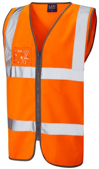 Leo Rumsam Zip Front Waistcoat Hi-Vis Orange - Pracovní oděvy - Pracovní Oděvy 3XL-6XL