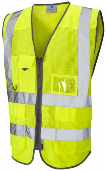 Leo Cobbaton Coolviz Superior Waistcoat Hi-Vis Yellow - Pracovní Oděvy - Pracovní Oděvy 3XL-6XL