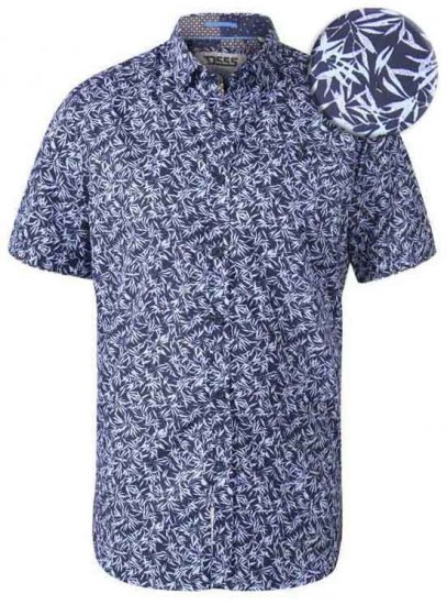 D555 Walpack Hawaiian Ao Print Short Sleeve Shirt Blue - Košile - Košile 2XL-10XL