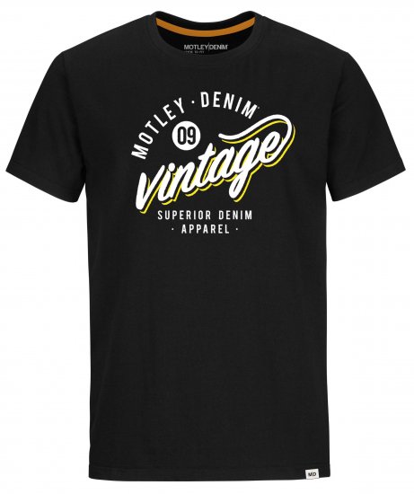 Motley Denim Worthing T-Shirt Black - Trička - Trička nadměrné velikosti - 2XL-14XL
