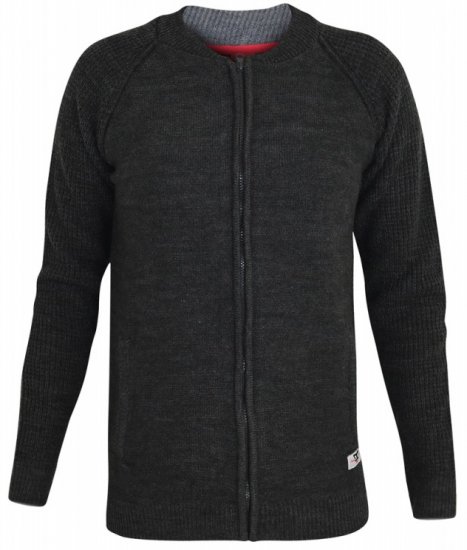 D555 Xavier Knitted Bomber Charcoal - Mikiny & mikiny s kapucí - Mikiny & Mikiny s kapucí 2XL-12XL