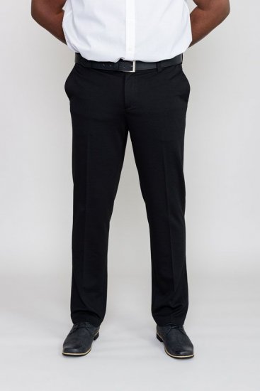 D555 Yarmouth Four Way Stretch Trouser With Flexible Waistband Black - Džíny & kalhoty - Džíny a Kalhoty - W40-W70