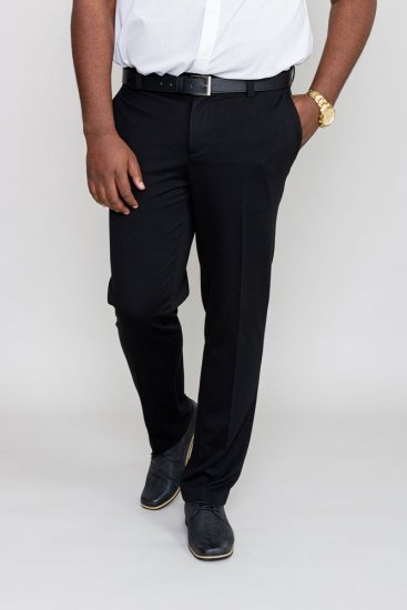 D555 Yarmouth Four Way Stretch Trouser With Flexible Waistband Black - Džíny & kalhoty - Džíny a Kalhoty - W40-W70