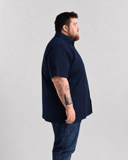 Motley Denim Zagreb Košile s krátkým rukávem Námořnická modrá - Košile - Košile 2XL-10XL