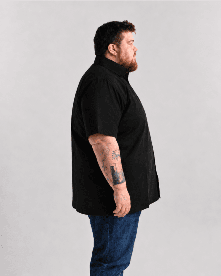 Motley Denim Zagreb Košile s krátkým rukávem Černá - Košile - Košile 2XL-10XL
