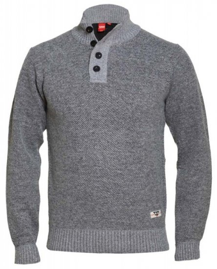 D555 Zane Sweater Grey - Mikiny & mikiny s kapucí - Mikiny & Mikiny s kapucí 2XL-12XL