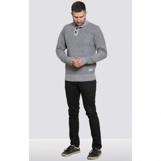 D555 Zane Sweater Grey - Mikiny & mikiny s kapucí - Mikiny & Mikiny s kapucí 2XL-12XL